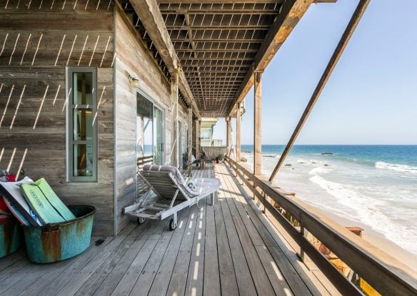 Rustic porch with ocean view
