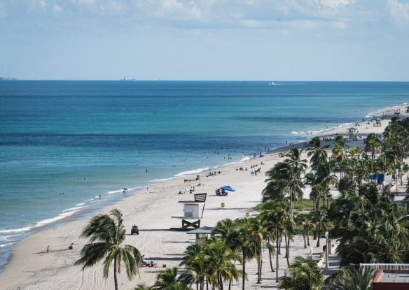 Hollywood Beach seen from above
